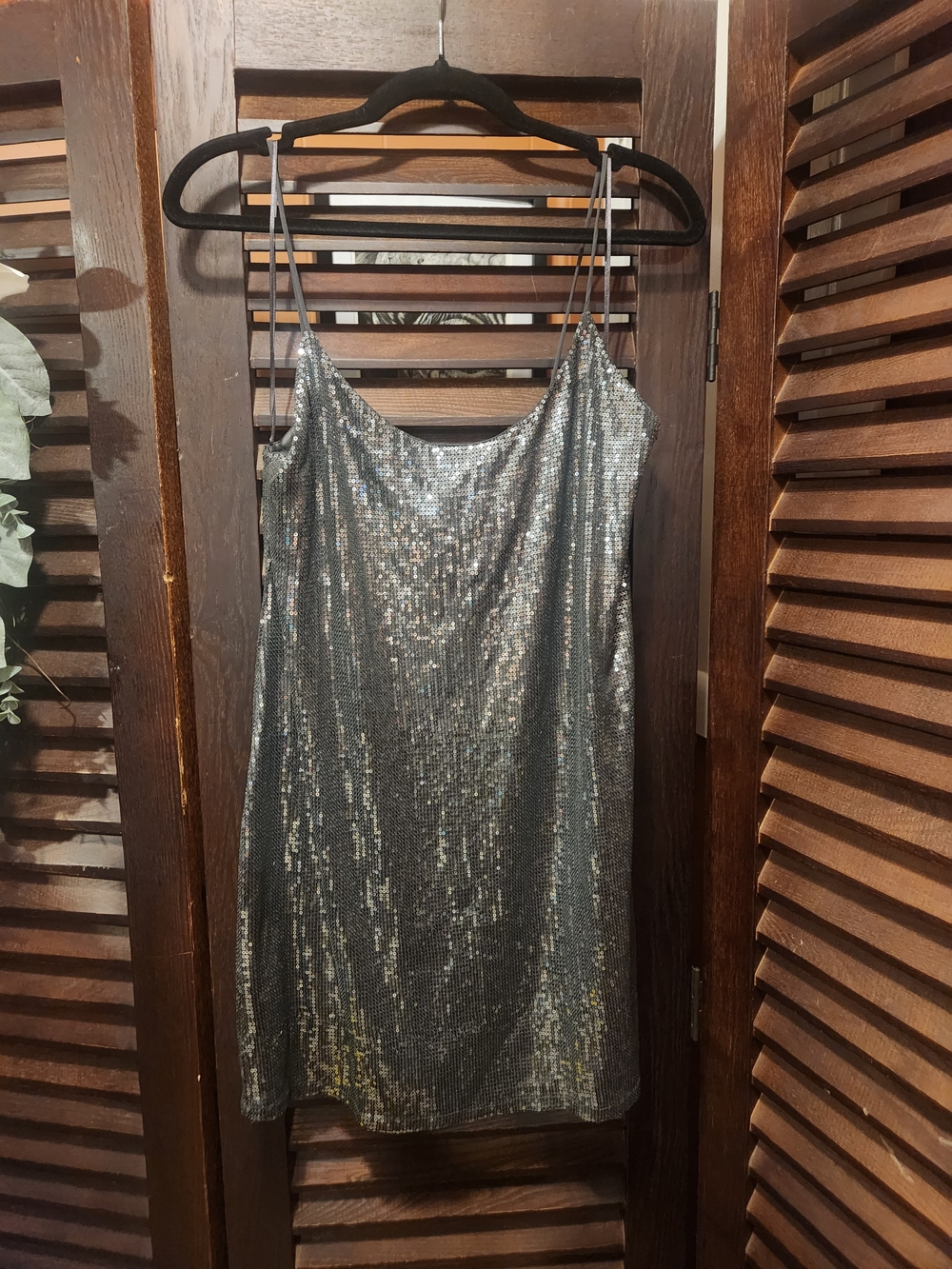 Zara Silver Sequin Slip Mini Dress